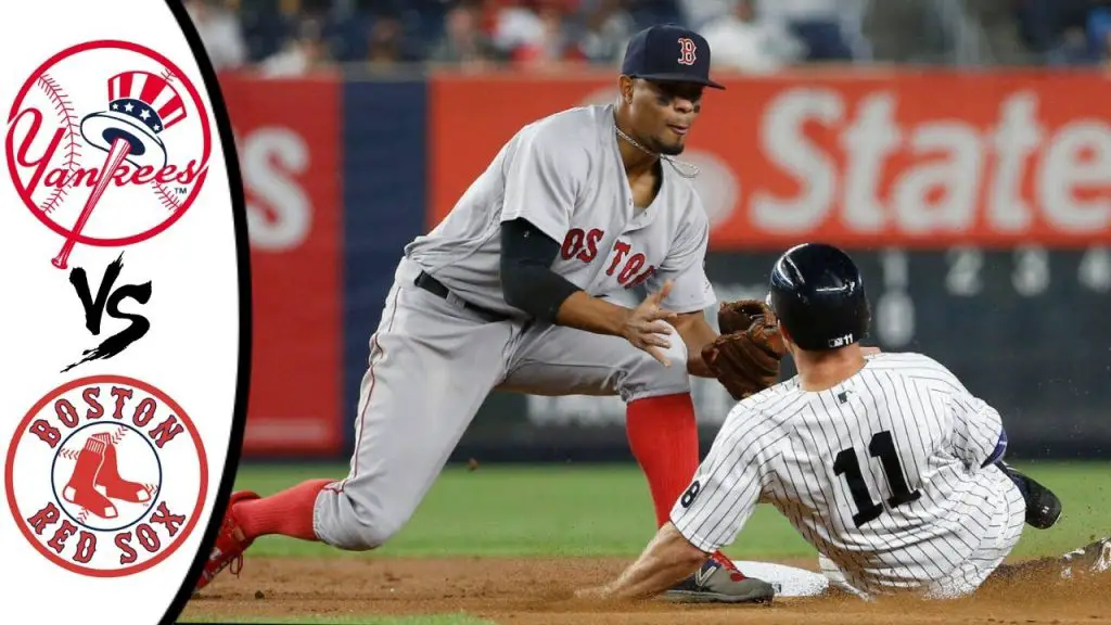 MLB Game between New York Yankees vs Boston Red Sox one of the biggest rivalries in baseball