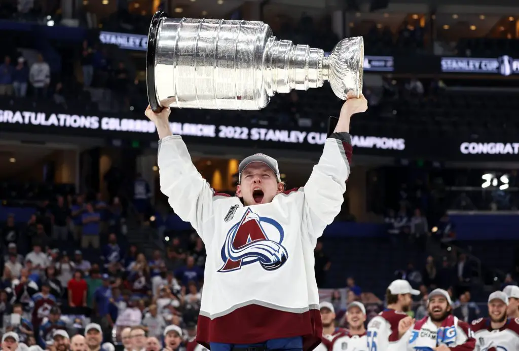 Colorado Avalanche lifting the Stanley Cup