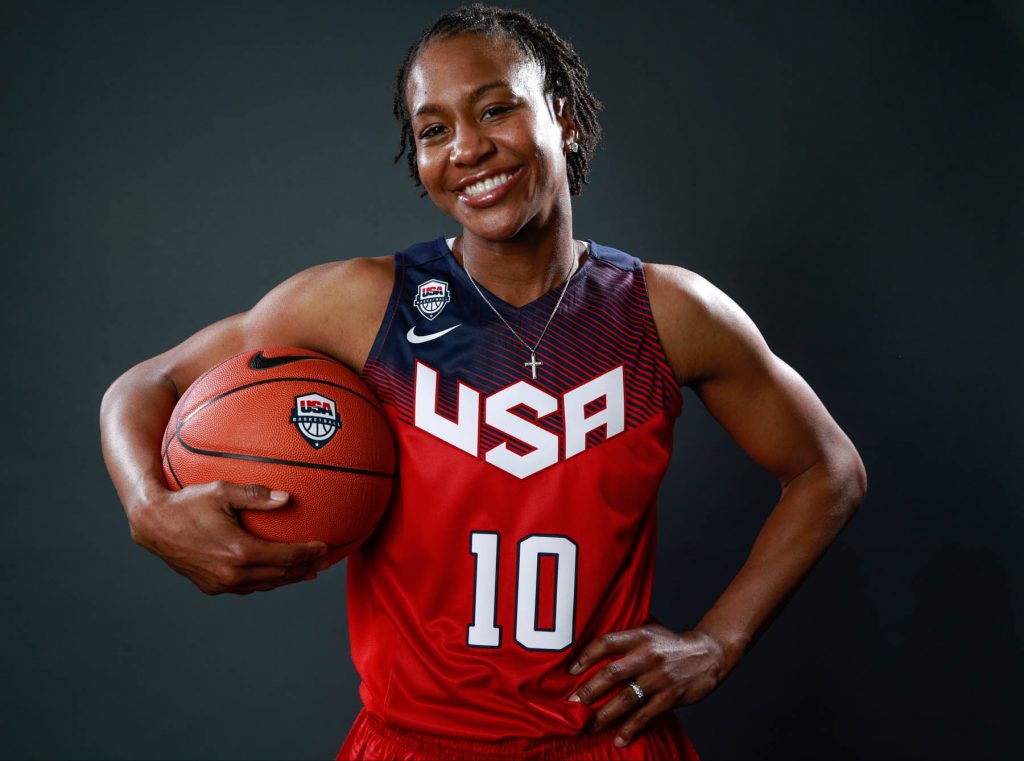 Tamika Catchings in her Team USA jersey