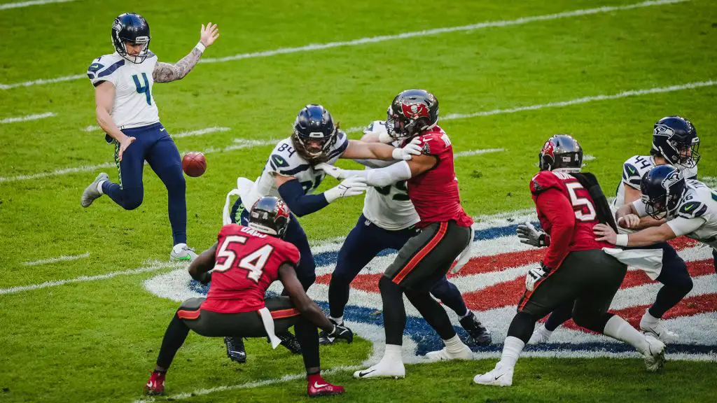 An American Football game in the NFL between the Seattle Seahawks vs the Tampa Bay Buccaneers