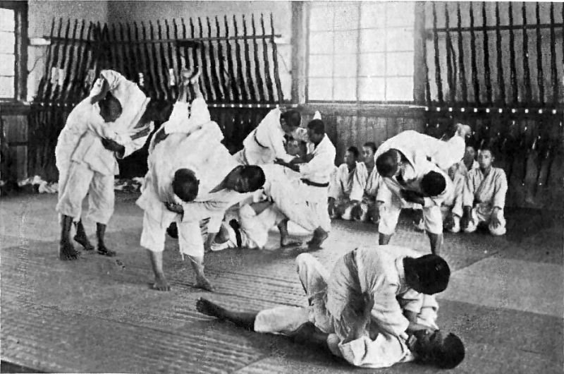 Old photo showing a Jujutsu dojo