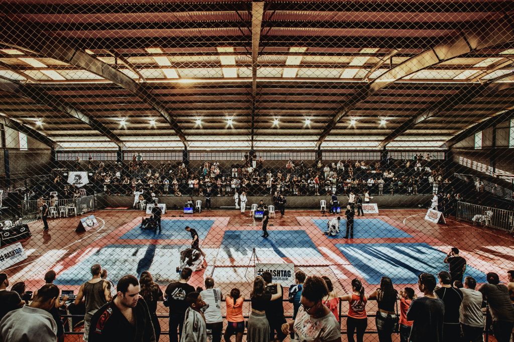 A hall packed out for a jujutsu tournament