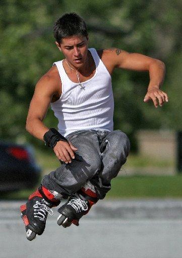 Brian Aragon rollerblading