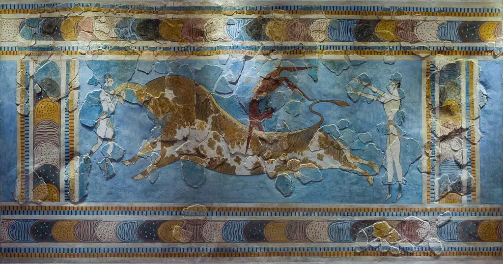 A Greek mosaic picture showing gymnastics in ancient times making it one of the oldest sports in the world