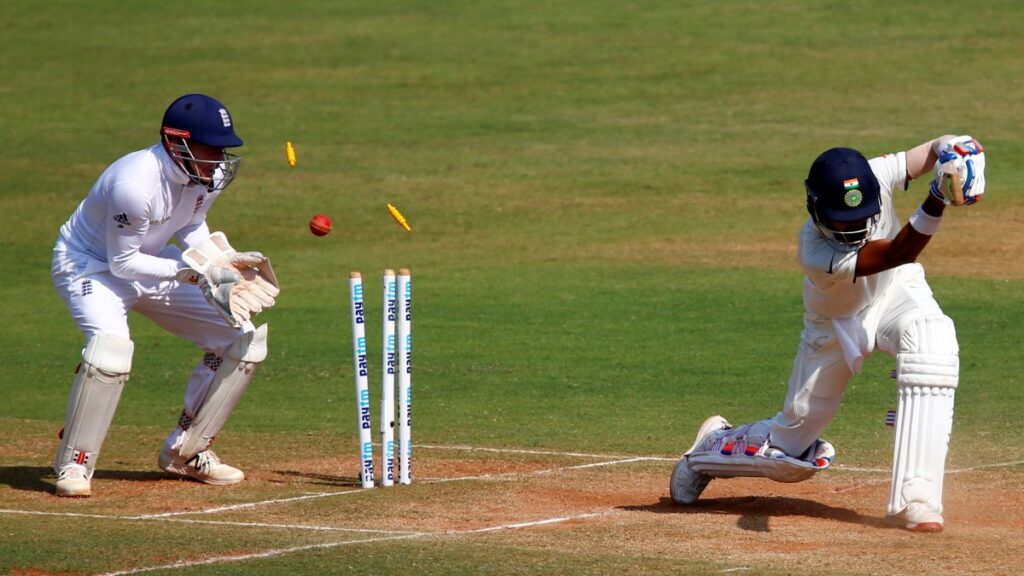Cricket: England vs India: The wicket of Rahul, bowled through the gate by Ali, was England’s only success