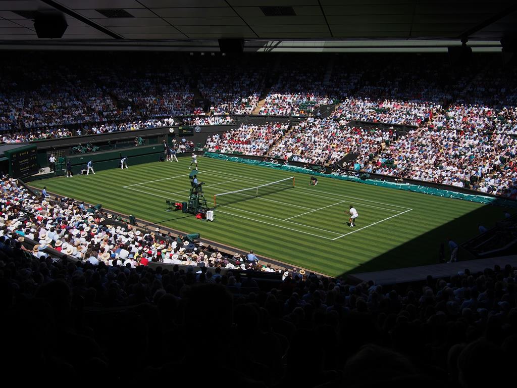 Wimbledon - Match being played, viewed from the stands