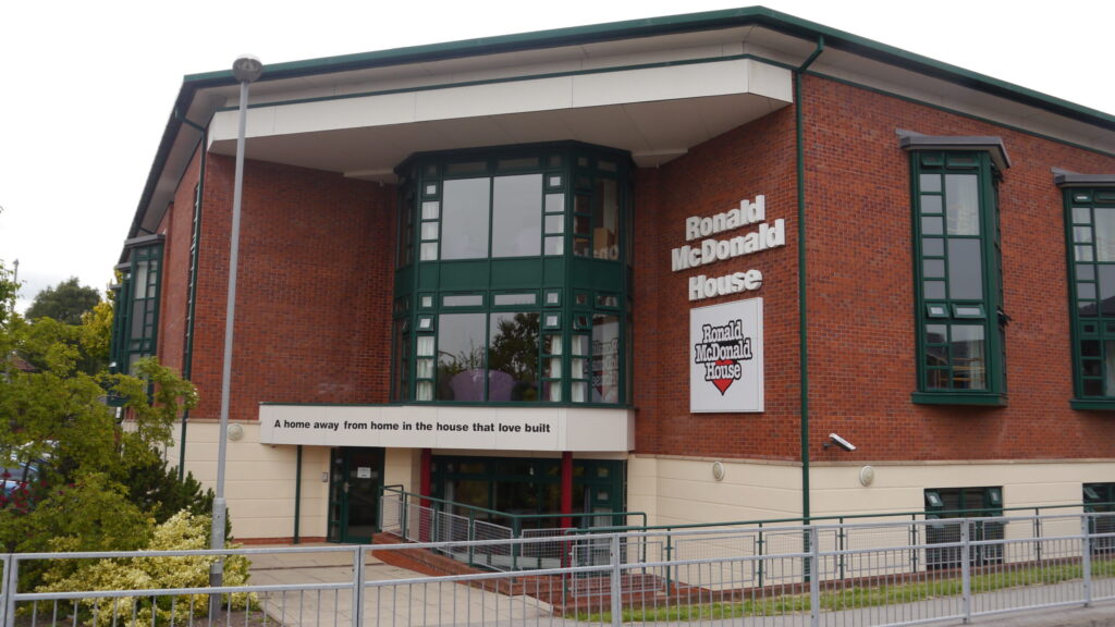 The main entrance of Ronald McDonald House at Alder Hey Children's Hospital, Liverpool